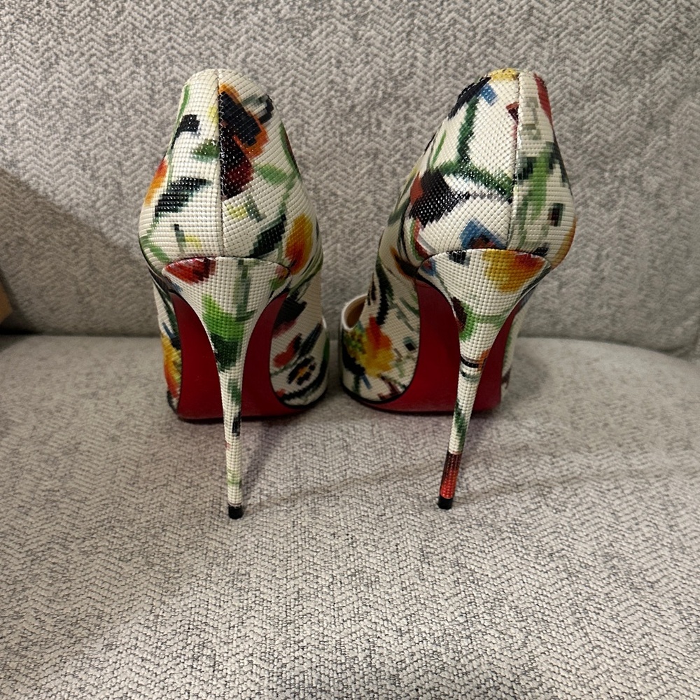 Christian Louboutin Multicolor Floral Heels - Picture 3 of 8